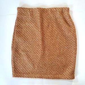 NWT Wow Couture Rose Gold Metallic Stretchy Mini Skirt Size Small, pink, blush